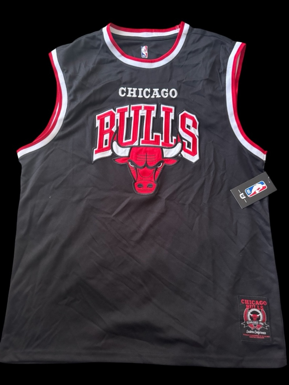 New Chicago Bulls NBA Black Red Sleeveless Jersey shirt large